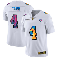 Las Vegas Las Vegas Raiders #4 Derek Carr Men's White Nike Multi-Color 2020 NFL Crucial Catch Limited NFL Jersey