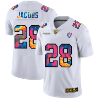 Las Vegas Las Vegas Raiders #28 Josh Jacobs Men's White Nike Multi-Color 2020 NFL Crucial Catch Limited NFL Jersey