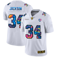 Las Vegas Las Vegas Raiders #34 Bo Jackson Men's White Nike Multi-Color 2020 NFL Crucial Catch Limited NFL Jersey