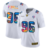 Las Vegas Las Vegas Raiders #96 Clelin Ferrell Men's White Nike Multi-Color 2020 NFL Crucial Catch Limited NFL Jersey