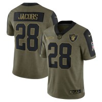 Las Vegas Las Vegas Raiders #28 Josh Jacobs Olive Nike 2021 Salute To Service Limited Player Jersey