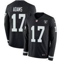 Nike Las Vegas Raiders #17 Davante Adams Black Team Color Men's Stitched NFL Limited Therma Long Sleeve Jersey