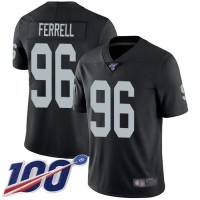 Nike Las Vegas Raiders #96 Clelin Ferrell Black Team Color Men's Stitched NFL 100th Season Vapor Limited Jersey