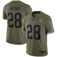 Las Vegas Las Vegas Raiders #28 Josh Jacobs Nike Men's 2022 Salute To Service Limited Jersey - Olive