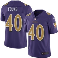 Nike Baltimore Ravens #40 Kenny Young Purple Men's Stitched NFL Limited Rush Jersey