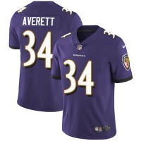 Nike Baltimore Ravens #34 Anthony Averett Purple Team Color Men's Stitched NFL Vapor Untouchable Limited Jersey