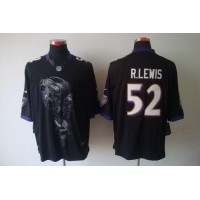 Nike Baltimore Ravens #52 Ray Lewis Black Alternate Men's Stitched NFL Helmet Tri-Blend Limited Jersey