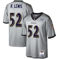 Baltimore Baltimore Ravens #52 Ray Lewis Mitchell & Ness NFL 100 Retired Player Platinum Jersey