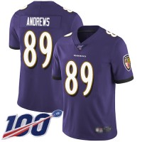 Nike Baltimore Ravens #89 Mark Andrews Purple Team Color Men's Stitched NFL 100th Season Vapor Limited Jersey