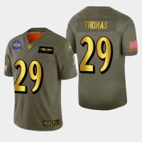 Baltimore Baltimore Ravens #29 Earl Thomas III Men's Nike Olive Gold 2019 Salute to Service Limited NFL 100 Jersey