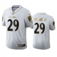Baltimore Baltimore Ravens #29 Earl Thomas III Men's Nike White Golden Edition Vapor Limited NFL 100 Jersey