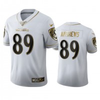 Baltimore Baltimore Ravens #89 Mark Andrews Men's Nike White Golden Edition Vapor Limited NFL 100 Jersey