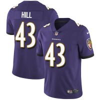 Nike Baltimore Ravens #43 Justice Hill Purple Team Color Men's Stitched NFL Vapor Untouchable Limited Jersey