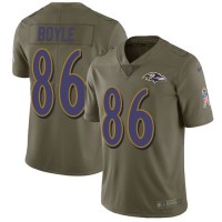 Nike Baltimore Ravens #86 Nick Boyle Olive Men's Stitched NFL Limited 2017 Salute To Service Jersey