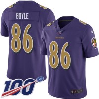 Nike Baltimore Ravens #86 Nick Boyle Purple Men's Stitched NFL Limited Rush 100th Season Jersey