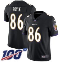 Nike Baltimore Ravens #86 Nick Boyle Black Alternate Men's Stitched NFL 100th Season Vapor Untouchable Limited Jersey