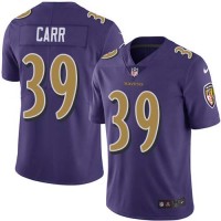 Nike Baltimore Ravens #39 Brandon Carr Purple Men's Stitched NFL Limited Rush Jersey
