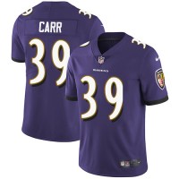 Nike Baltimore Ravens #39 Brandon Carr Purple Team Color Men's Stitched NFL Vapor Untouchable Limited Jersey