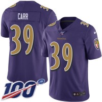 Nike Baltimore Ravens #39 Brandon Carr Purple Men's Stitched NFL Limited Rush 100th Season Jersey