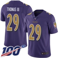 Nike Baltimore Ravens #29 Earl Thomas III Purple Men's Stitched NFL Limited Rush 100th Season Jersey