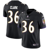 Nike Baltimore Ravens #36 Chuck Clark Black Alternate Men's Stitched NFL Vapor Untouchable Limited Jersey