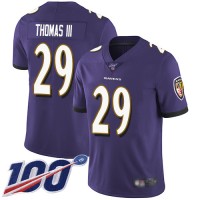 Nike Baltimore Ravens #29 Earl Thomas III Purple Team Color Men's Stitched NFL 100th Season Vapor Limited Jersey