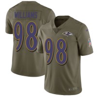Nike Baltimore Ravens #98 Brandon Williams Olive Men's Stitched NFL Limited 2017 Salute To Service Jersey