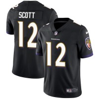 Nike Baltimore Ravens #12 Jaleel Scott Black Alternate Men's Stitched NFL Vapor Untouchable Limited Jersey
