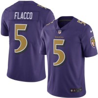 Nike Baltimore Ravens #5 Joe Flacco Purple Men's Stitched NFL Limited Rush Jersey