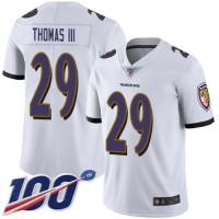 Nike Baltimore Ravens #29 Earl Thomas III White Men's Stitched NFL 100th Season Vapor Limited Jersey
