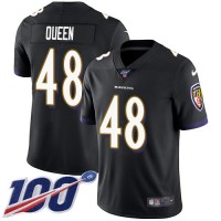 Nike Baltimore Ravens #48 Patrick Queen Black Alternate Men's Stitched NFL 100th Season Vapor Untouchable Limited Jersey