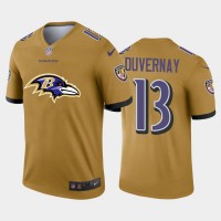 Baltimore Baltimore Ravens #13 Devin Duvernay Gold Men's Nike Big Team Logo Vapor Limited NFL Jersey