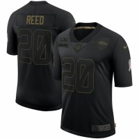 Baltimore Baltimore Ravens #20 Ed Reed Nike 2020 Salute To Service Retired Limited Jersey Black