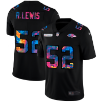 Baltimore Baltimore Ravens #52 Ray Lewis Men's Nike Multi-Color Black 2020 NFL Crucial Catch Vapor Untouchable Limited Jersey