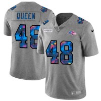 Baltimore Baltimore Ravens #48 Patrick Queen Men's Nike Multi-Color 2020 NFL Crucial Catch NFL Jersey Greyheather