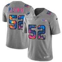 Baltimore Baltimore Ravens #52 Ray Lewis Men's Nike Multi-Color 2020 NFL Crucial Catch NFL Jersey Greyheather