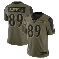 Baltimore Baltimore Ravens #89 Mark Andrews Olive Nike 2021 Salute To Service Limited Player Jersey