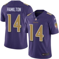 Nike Baltimore Ravens #14 Kyle Hamilton Purple Men's Stitched NFL Limited Rush Jersey