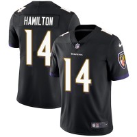 Nike Baltimore Ravens #14 Kyle Hamilton Black Alternate Men's Stitched NFL Vapor Untouchable Limited Jersey