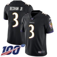 Nike Baltimore Ravens #3 Odell Beckham Jr. Black Alternate Men's Stitched NFL 100th Season Vapor Untouchable Limited Jersey