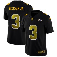 Baltimore Baltimore Ravens #3 Odell Beckham Jr. Men's Black Nike Golden Sequin Vapor Limited NFL Jersey