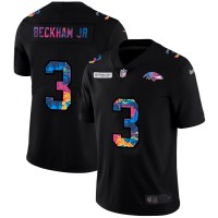 Baltimore Baltimore Ravens #3 Odell Beckham Jr. Men's Nike Multi-Color Black 2020 NFL Crucial Catch Vapor Untouchable Limited Jersey