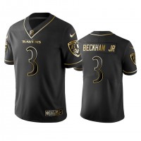 Nike Baltimore Ravens #3 Odell Beckham Jr. Black Golden Limited Edition Stitched NFL Jersey
