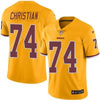 Nike Washington Commanders #74 Geron Christian Gold Men's Stitched NFL Limited Rush Jersey