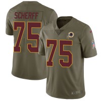 Nike Washington Commanders #75 Brandon Scherff Olive Men's Stitched NFL Limited 2017 Salute to Service Jersey