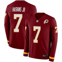 Nike Washington Commanders #7 Dwayne Haskins Jr Burgundy Red Team Color Men's Stitched NFL Limited Therma Long Sleeve Jersey