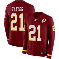 Nike Washington Commanders #21 Sean Taylor Burgundy Red Team Color Men's Stitched NFL Limited Therma Long Sleeve Jersey