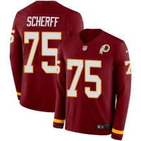Nike Washington Commanders #75 Brandon Scherff Burgundy Red Team Color Men's Stitched NFL Limited Therma Long Sleeve Jersey