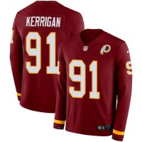 Nike Washington Commanders #91 Ryan Kerrigan Burgundy Red Team Color Men's Stitched NFL Limited Therma Long Sleeve Jersey