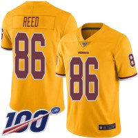 Nike Washington Commanders #86 Jordan Reed Gold Men's Stitched NFL Limited Rush 100th Season Jersey
